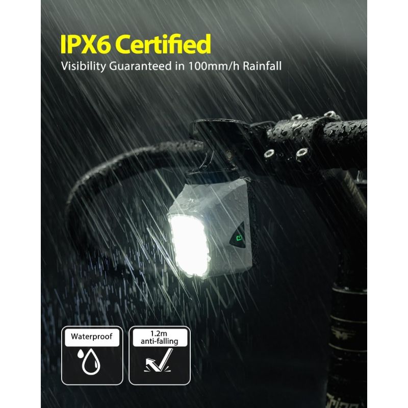 TOWILD DLite 1700 DL1700 Faro Bici Potente | Luz Recargable USB 1700 Lúmenes Impermeable Seguridad