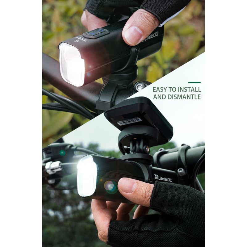 Luz para bicicleta TOWILD DLite 1800 máxima 2100 lúmenes batería 5000mAh USB seguridad ciclista impermeable