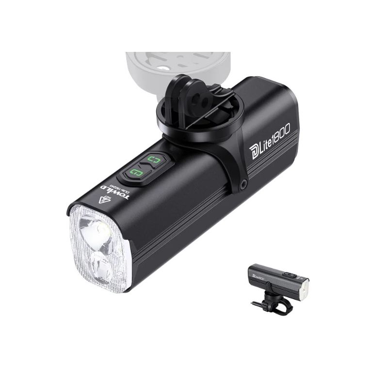 Luz para bicicleta TOWILD DLite 1800 máxima 2100 lúmenes batería 5000mAh USB seguridad ciclista impermeable