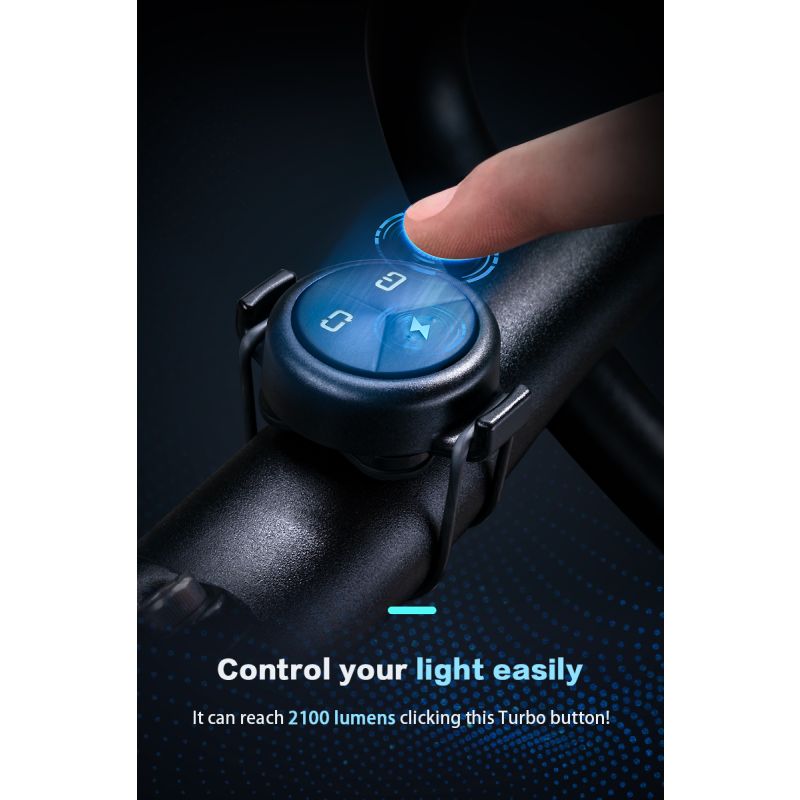 Luz para bicicleta TOWILD DLite 1800 máxima 2100 lúmenes batería 5000mAh USB seguridad ciclista impermeable