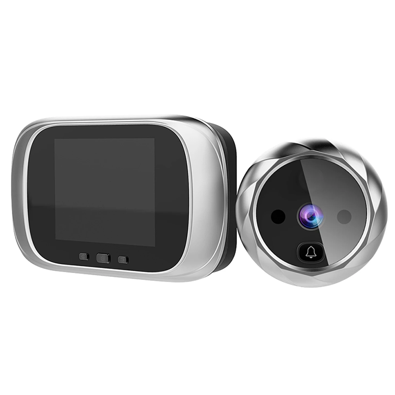 Mirilla digital para puerta, timbre con cámara, visión nocturna de 2,8 pulgadas, sesión de fotos, monitoreo digital de puerta para seguridad del hogar