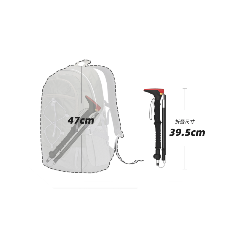 GUITORCH Trail Back: Bastones de Senderismo/Trekking con Luz LED, Ligeros, Aluminio para Aventura y Seguridad
