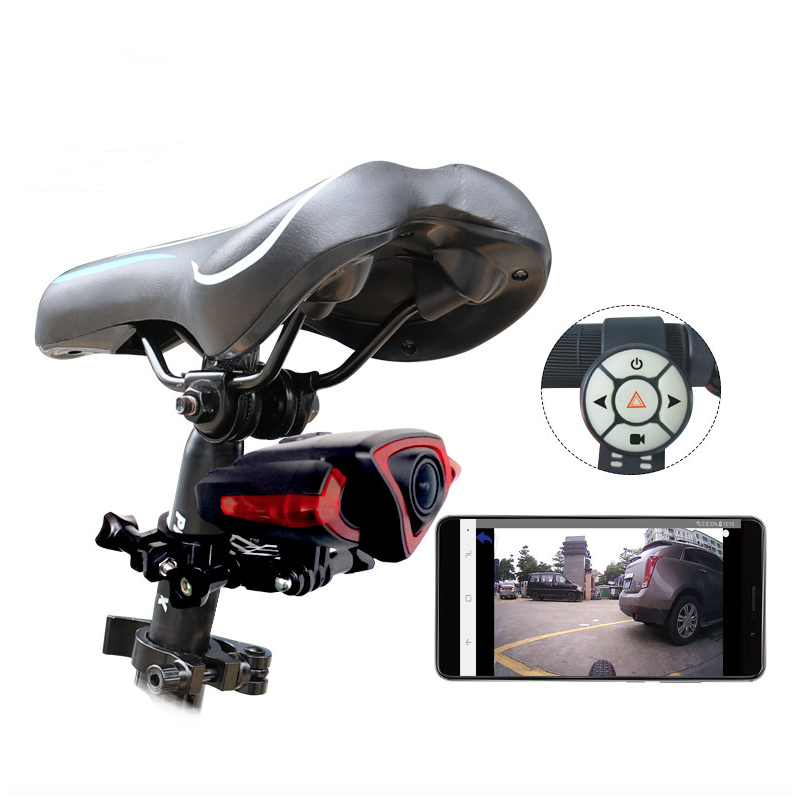 Grabadora de luz trasera DV para bicicleta con cámara 1080P control remoto inteligente seguridad ciclismo