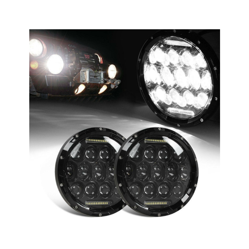 Faro LED motocicleta 7 pulgadas luz diurna DRL luz blanca 6000K ideal Harley Jeep iluminación todoterreno IP67