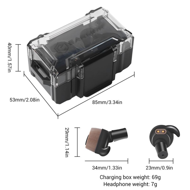 EARMOR M20 Auriculares Tácticos Cancelación de Ruido Confort Ideal para Tiro y Aplicación de la Ley