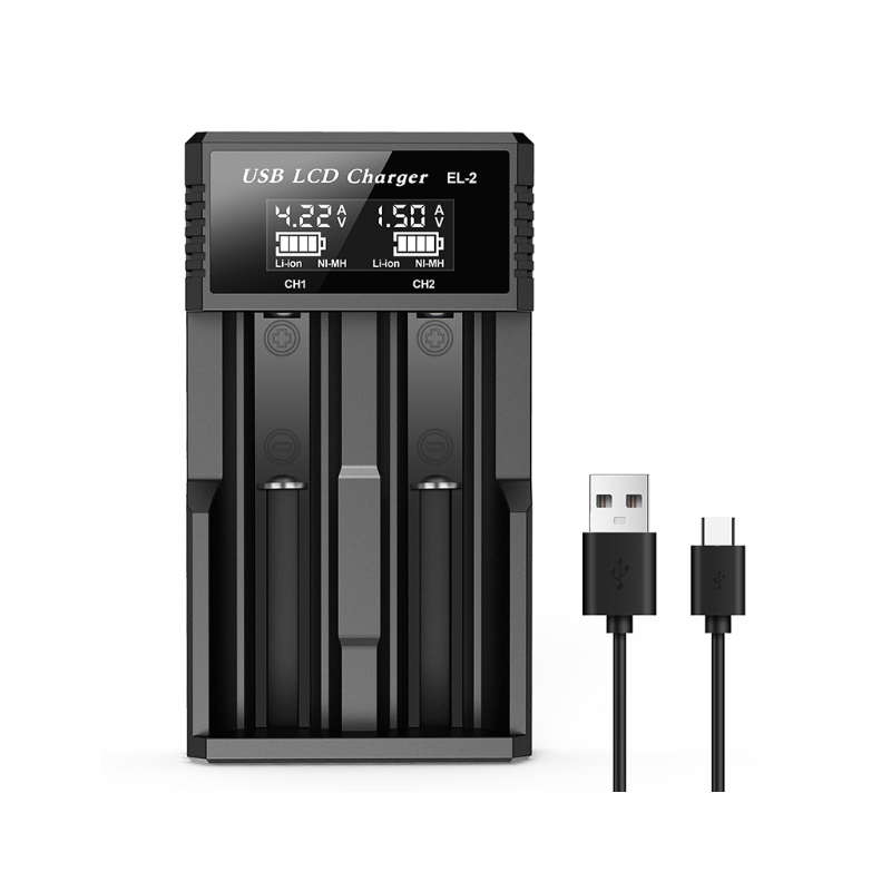 Cargador Inteligente de Batería LCD USB con pantalla LCD de carga para baterías 18650 de litio y Ni-MH AA AAA