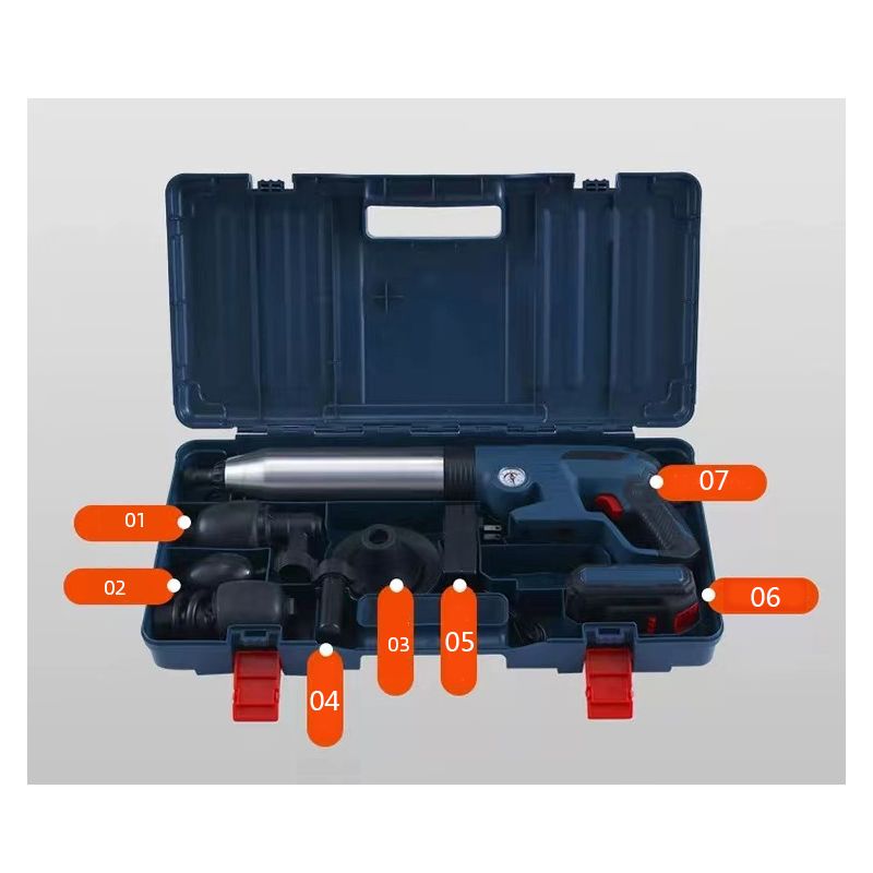 Desatascador de Tuberías en Acero Inoxidable Limpiador de Desagües de Aire Alta Presión Herramientas Fontanería