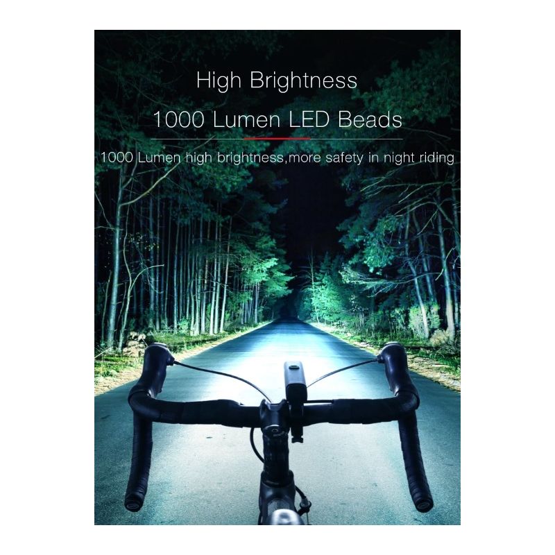 Luz de bicicleta EOS530 1000LM faro recargable USB perfecto para ciclismo todoterreno y ciclistas urbanos