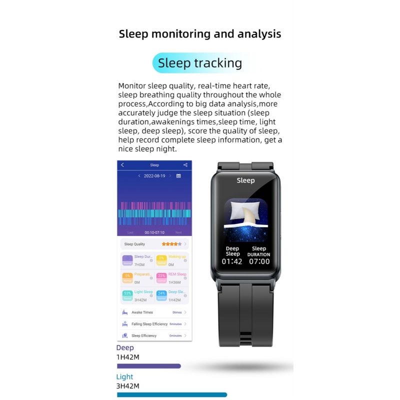 EP01 Reloj Inteligente Salud: ECG, PPG, HRV, Glucosa en Sangre, Temperatura. Rastreador Fitness 1.47