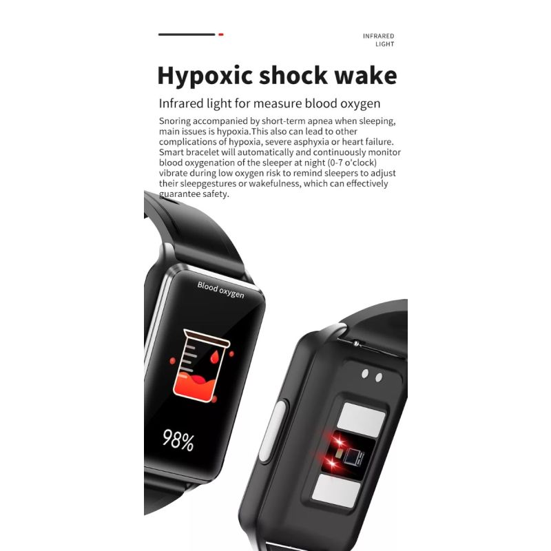 EP02 Smartwatch ECG Glucosa Sangre Temperatura HR, Fitness Tracker 1.57