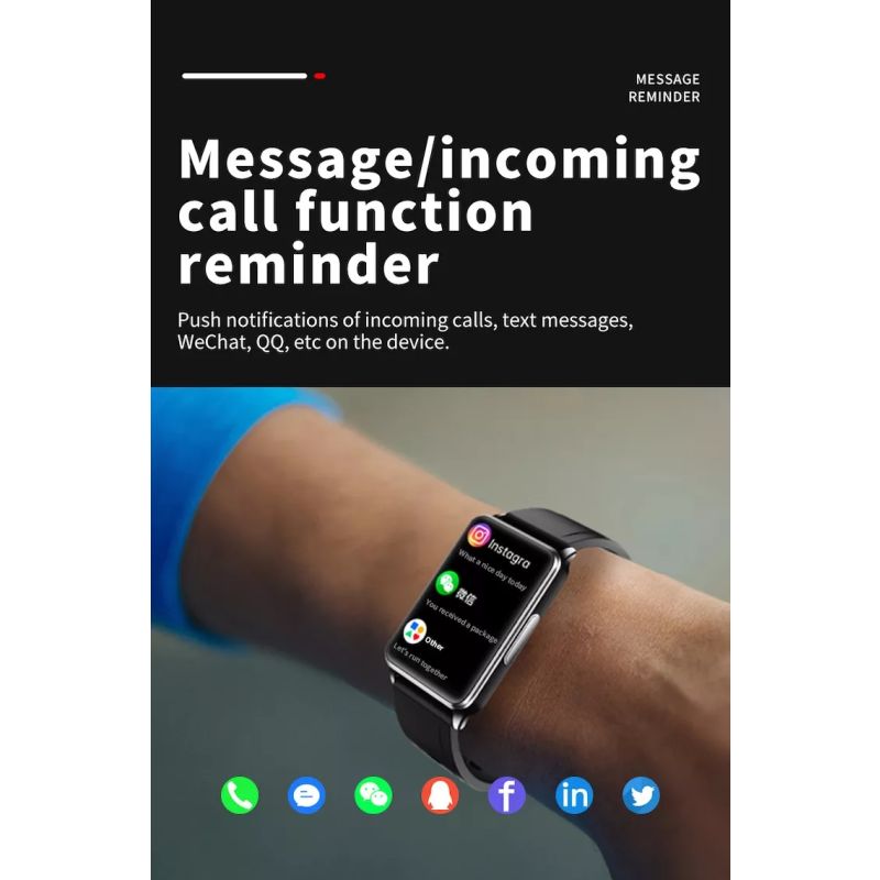 EP02 Smartwatch ECG Glucosa Sangre Temperatura HR, Fitness Tracker 1.57