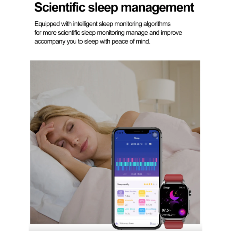 E580 Smartwatch: Glucosa, ECG, Frecuencia Cardíaca, Presión Arterial, IP68. Monitorización Salud 368*448