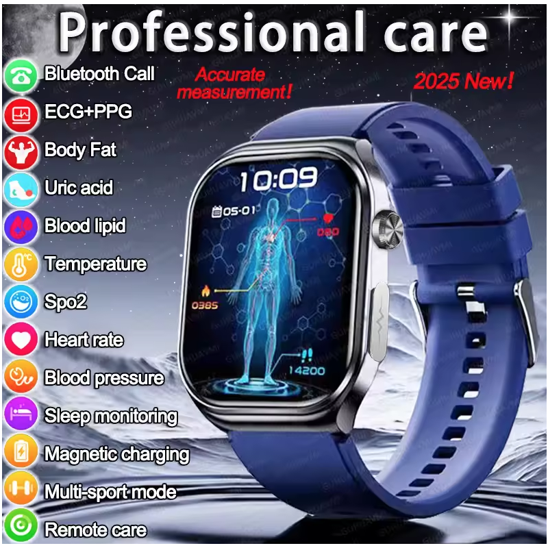 ET585 Smartwatch: ECG, PPG, IA. Salud completa: Lípidos, BP, Uric Acid, Frecuencia Cardíaca.