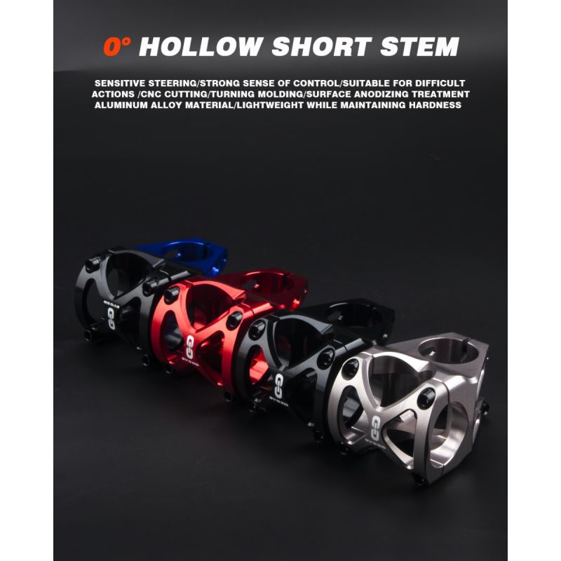 EVOSID Vástago Bicicleta 31.6mm Aleación Aluminio MTB Ciclismo Potencia Corta Ligero Negro Azul