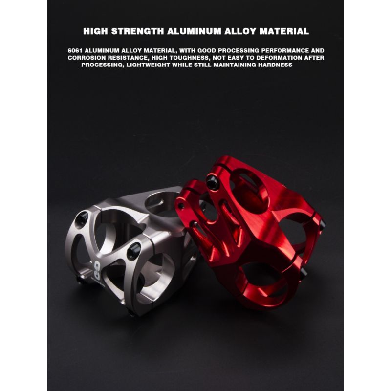 EVOSID Vástago Bicicleta 31.6mm Aleación Aluminio MTB Ciclismo Potencia Corta Ligero Negro Azul