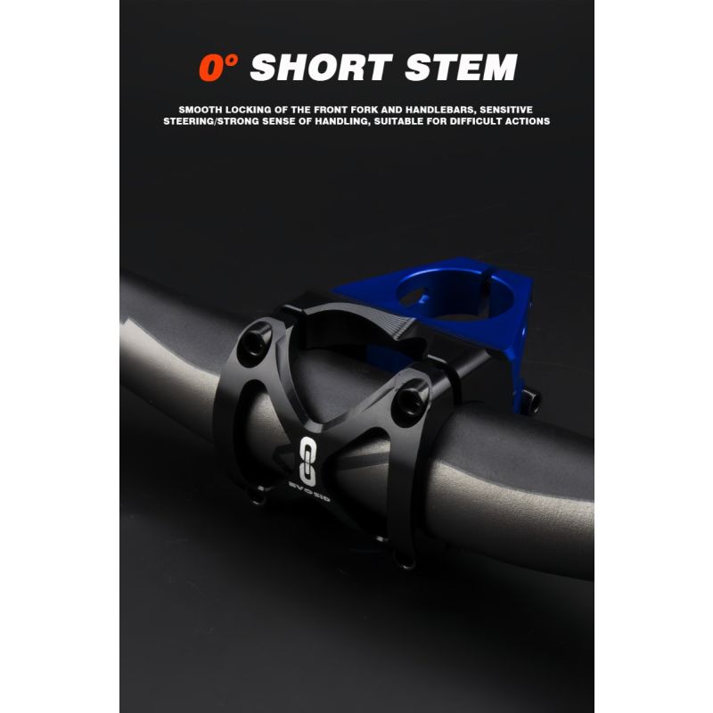 EVOSID Vástago Bicicleta 31.6mm Aleación Aluminio MTB Ciclismo Potencia Corta Ligero Negro Azul