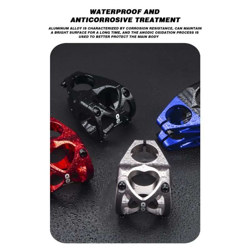 EVOSID Vástago Bicicleta 31.6mm Aleación Aluminio MTB Ciclismo Potencia Corta Ligero Negro Azul