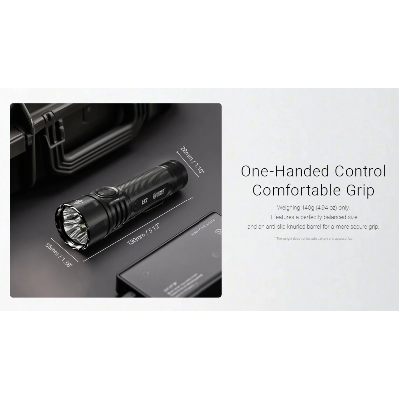 Nitecore EX7 Linterna Potente 6000 Lúmenes USB-C Recargable para Exteriores, Aventura y Búsqueda y Rescate