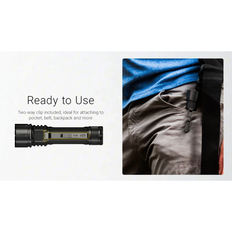 Nitecore EX7 Linterna Potente 6000 Lúmenes USB-C Recargable para Exteriores, Aventura y Búsqueda y Rescate