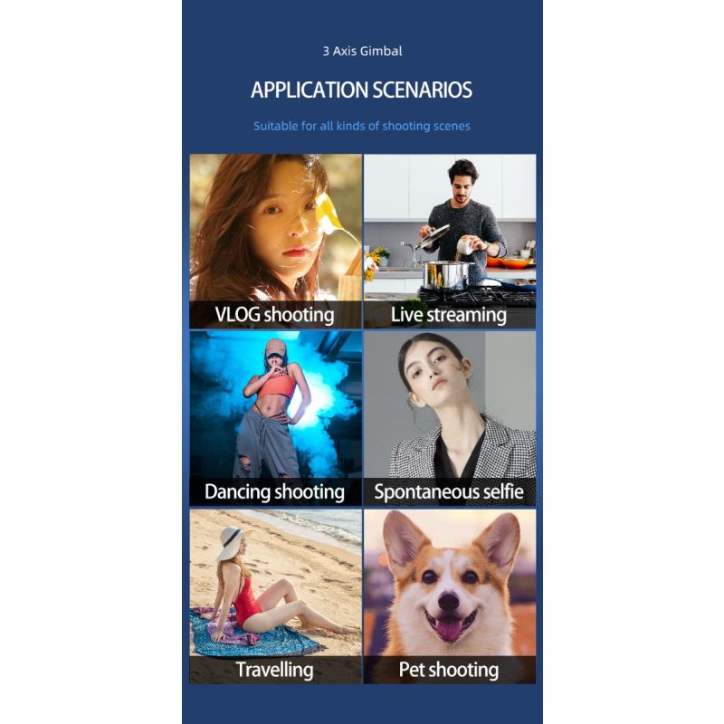 Estabilizador F10 Pro cardán de 3 ejes estabilización de video para smartphone Android iPhone videografía móvil