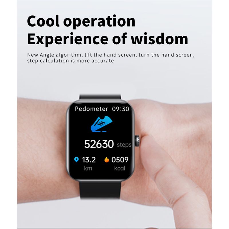 F57L Smartwatch Monitoreo Salud: Glucosa, Presión, Ritmo, Temperatura. Rastreador Fitness, Notificaciones y Llamadas. iOS/Android.