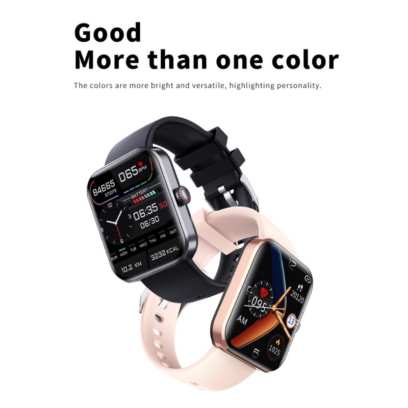 F57L Smartwatch Monitoreo Salud: Glucosa, Presión, Ritmo, Temperatura. Rastreador Fitness, Notificaciones y Llamadas. iOS/Android.