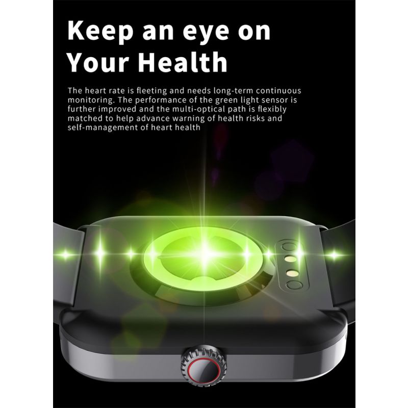 F57L Smartwatch Monitoreo Salud: Glucosa, Presión, Ritmo, Temperatura. Rastreador Fitness, Notificaciones y Llamadas. iOS/Android.