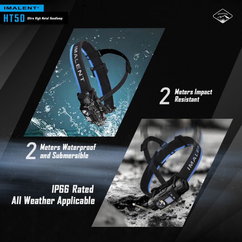 Descubre la IMALENT HT50 linterna potente con fuentes de luz duales ideal para iluminación exterior y camping