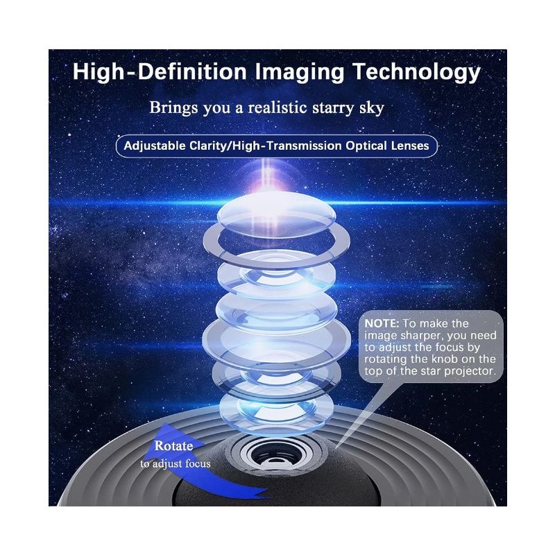 Luz nocturna Proyector de galaxia con rotación 360°, lámpara de planetario 12 en 1 para una experiencia inmersiva