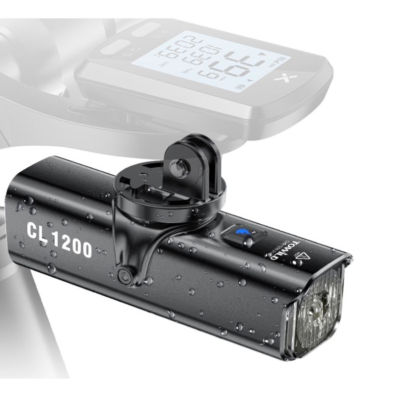 TOWILD CL1200 luz de bicicleta LED 1200LM USB recargable ciclismo nocturno lámpara delantera impermeable