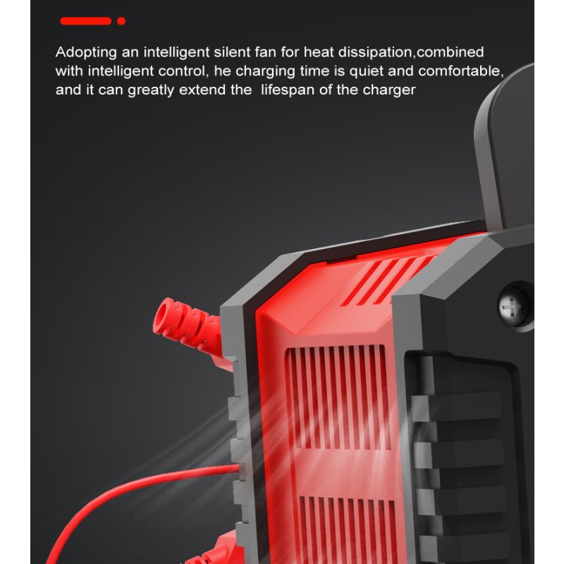 Cargador de batería FOXSUR 20A portátil para coche camión 12V 24V AGM LiFePO4 con carga en 7 etapas versátil