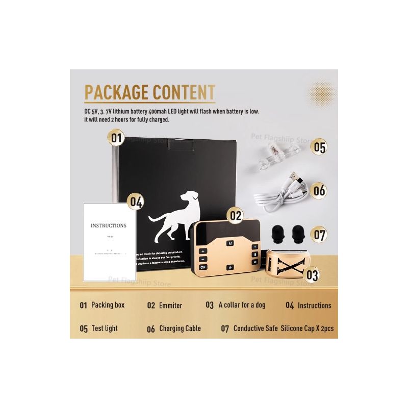 Cerca Electrónica Inalámbrica y Collar de Entrenamiento para Perros Diseño Ergonómico Seguridad para Mascotas