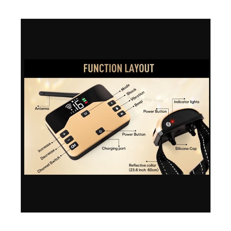 Cerca Electrónica Inalámbrica y Collar de Entrenamiento para Perros Diseño Ergonómico Seguridad para Mascotas