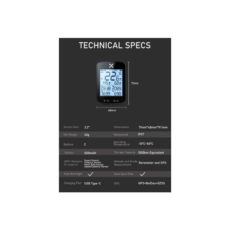 XOSS G+ G2 Computadora Bicicleta Generación GPS Velocímetro Inalámbrico Pantalla Personalizada Ciclismo