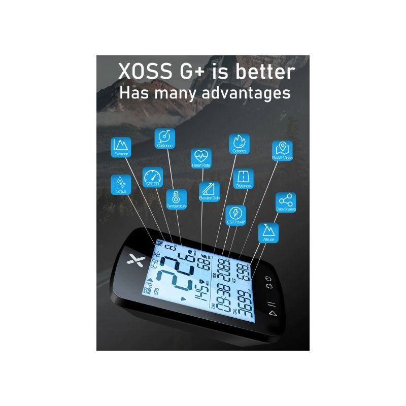 XOSS G+ G2 Computadora Bicicleta Generación GPS Velocímetro Inalámbrico Pantalla Personalizada Ciclismo