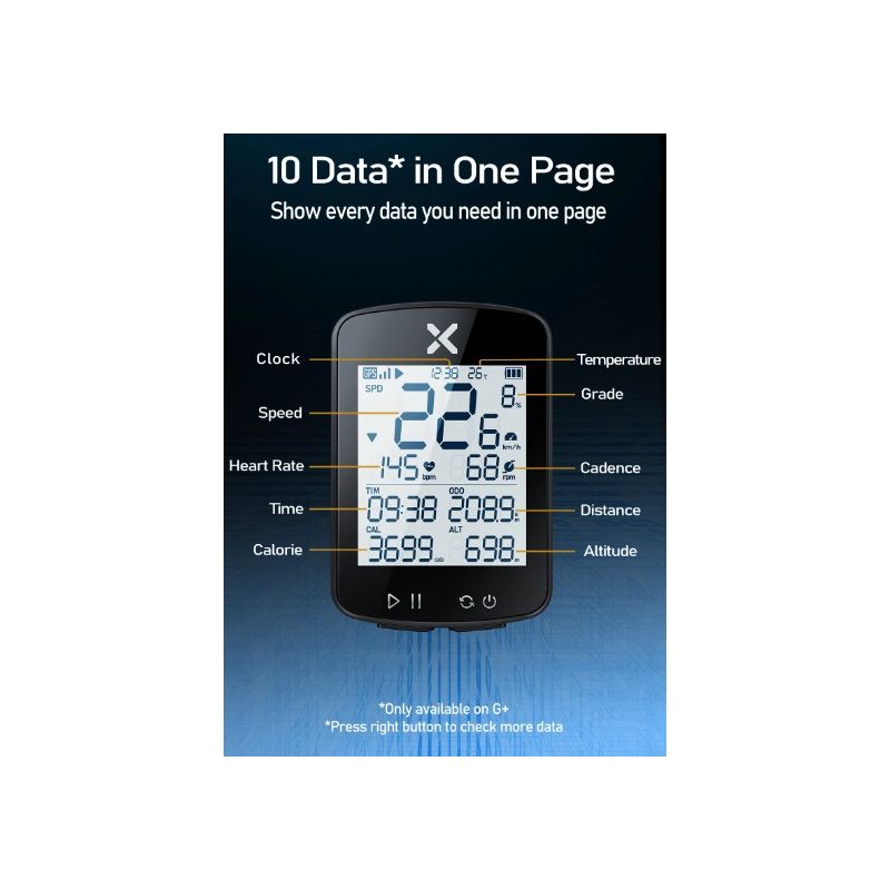 XOSS G+ G2 Computadora Bicicleta Generación GPS Velocímetro Inalámbrico Pantalla Personalizada Ciclismo