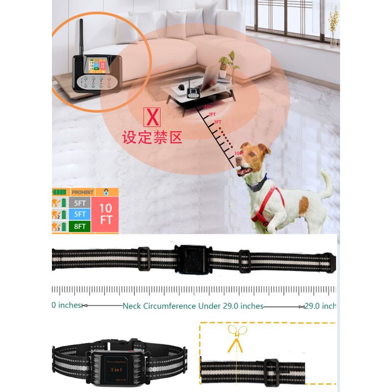 Sistema de Cerca Electrónica 3 en 1 para Perros con Radar Electrónico y Área Prohibida Entrenamiento Innovador