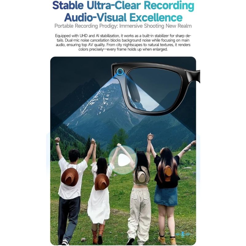 Gafas inteligentes AI: Traducción, Cámara HD, Llamadas, Música, Protección UV y Luz Azul. ¡Tecnología ponible!