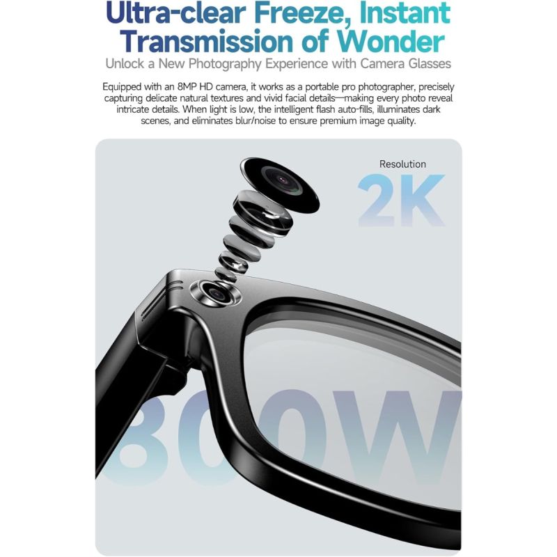 Gafas inteligentes AI: Traducción, Cámara HD, Llamadas, Música, Protección UV y Luz Azul. ¡Tecnología ponible!