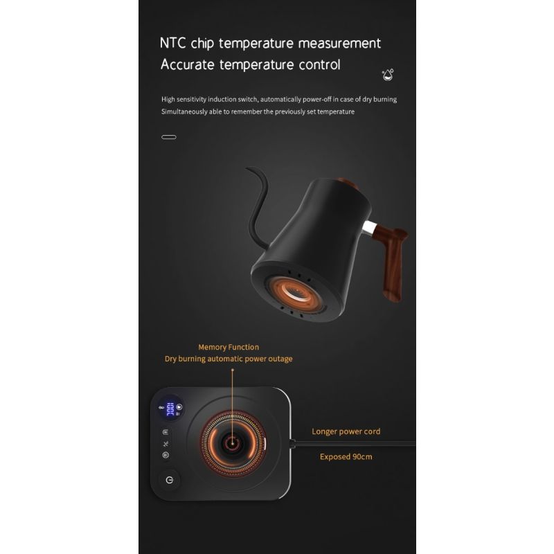 Hervidor Eléctrico Cuello de Cisne 1200 Vatios Preparación de Café y Té Calentamiento Rápido Control Preciso