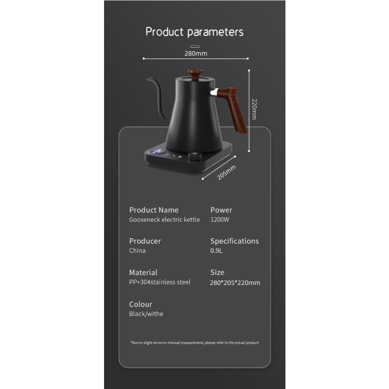 Hervidor Eléctrico Cuello de Cisne 1200 Vatios Preparación de Café y Té Calentamiento Rápido Control Preciso