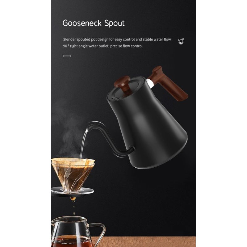 Hervidor Eléctrico Cuello de Cisne 1200 Vatios Preparación de Café y Té Calentamiento Rápido Control Preciso