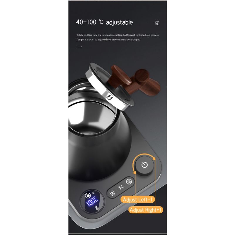 Hervidor Eléctrico Cuello de Cisne 1200 Vatios Preparación de Café y Té Calentamiento Rápido Control Preciso