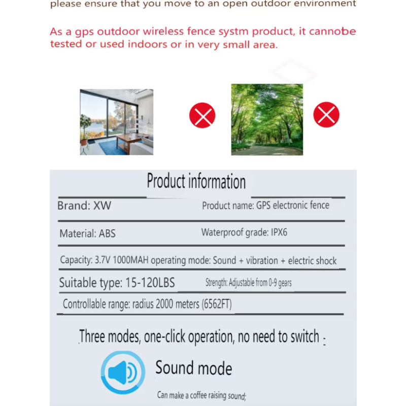 Sistema de Cerca Inalámbrica GPS para Perros con Collar Antiladridos Automático y Pantalla OLED para Entrenamiento