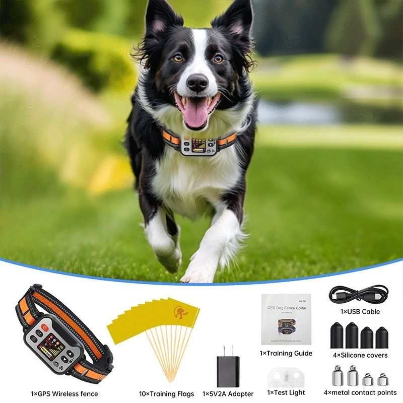 Collar Valla Inalámbrica GPS, Antiladridos Recargable. Para Perros 15-120 lbs. ¡Seguridad Total!