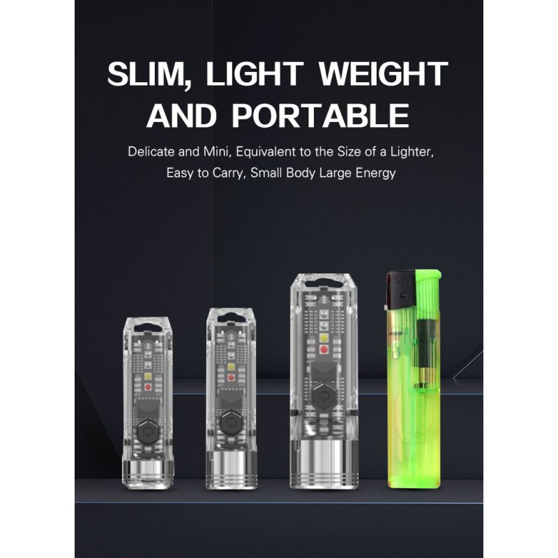 GT13 TIKI Mini luz llavero USB recargable 1000 lúmenes portátil ligera para exploración y aventura 62g