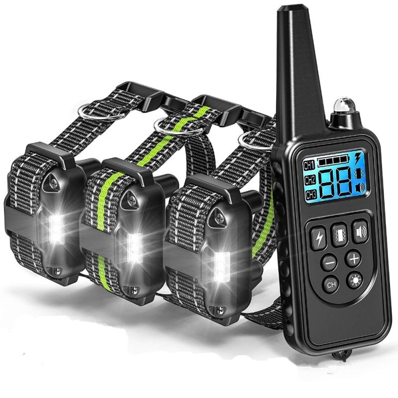 Collar de entrenamiento para perros con pantalla LCD y control remoto impermable niveles ajustables y vibración