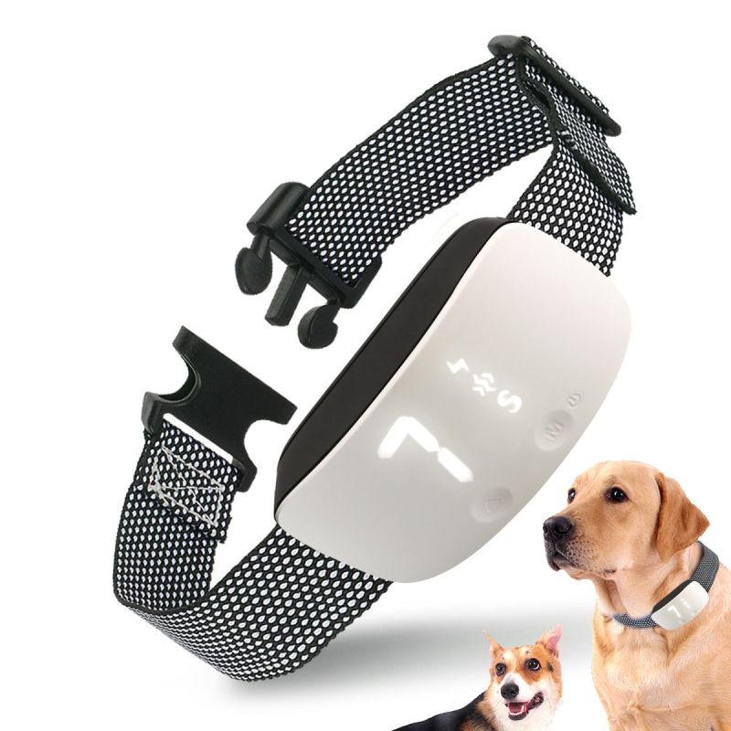 Collar antiladridos pantalla táctil IP67 recargable resistente al agua con corrección estática ajustable