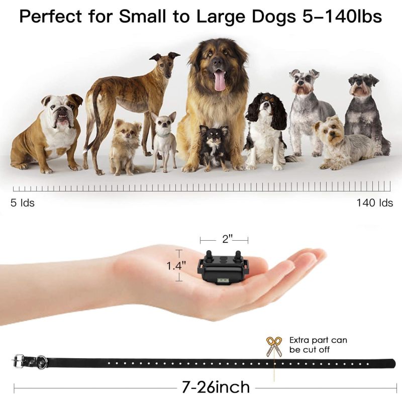 Collar de Entrenamiento Eléctrico e Impermeable para Perros con Control Remoto Pantalla LCD y Modos Ajustables