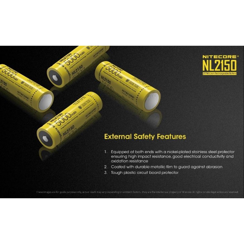 Batería recargable NITECORE NL2150 5000mAh 3.6V ligera de alto rendimiento ideal para linternas y dispositivos